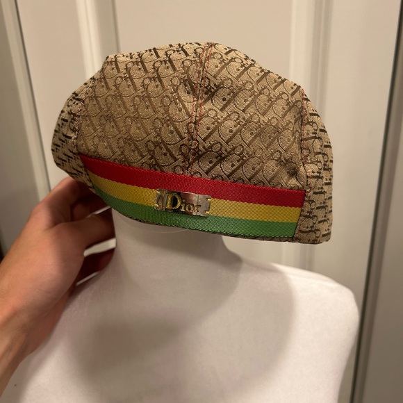 John Galliano for Christian Dior Rasta Logo Hat #1 Brown Trotter - Picture 4 of 11
